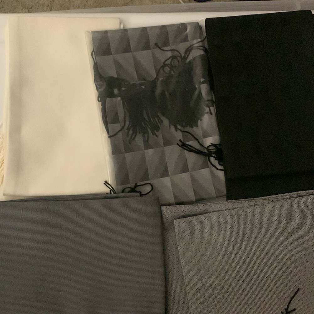 Five dress scarves
